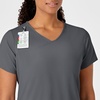 Wink W123 Women’s Y-Neck Wrap Scrub Top(Pewter)
