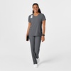 Wink W123 Women’s Y-Neck Wrap Scrub Top(Pewter)