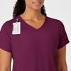 Wink W123 Women’s Y-Neck Wrap Scrub Top(Wine)