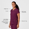 Wink W123 Women’s Y-Neck Wrap Scrub Top(Wine)
