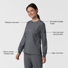 Wink Women’s Women’s Classic Long Sleeve Scrub Tee(Pewter)