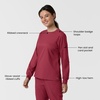 Wink Women’s Women’s Classic Long Sleeve Scrub Tee(Ruby)