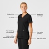 Wink Women’s Women’s Stylized V-Neck Top(Black)