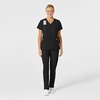 Wink Women’s Women’s Stylized V-Neck Top(Black)