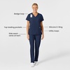 Wink Women’s Women’s Stylized V-Neck Top(Navy)