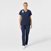 Wink Women’s Women’s Stylized V-Neck Top(Navy)
