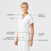 Wink Women’s Women’s Stylized V-Neck Top(White)