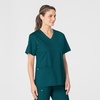 Wink WonderWORK Women’s V-Neck Scrub Top, Caribbean Blue, XS