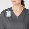 Wink WonderWORK Women’s V-Neck Scrub Top, Pewter, XS