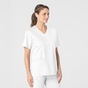 Wink WonderWORK Women’s V-Neck Scrub Top, White, 2XS