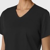 Wink Work Women’s Curved V-Neck Scrub Top(Black)