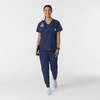 Wink Work Women’s Curved V-Neck Scrub Top(Navy)