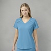 WonderWink Mens Renew Women’s Zip Accent Scrub Top(Bay Blue)