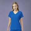 WonderWink Mens Renew Women’s Zip Accent Scrub Top(Royal)
