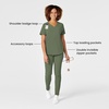 WonderWink Renew Women’s V-Neck Scrub Top, Olive, 1X