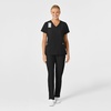 WonderWink Women’s Plus-Size Women’s Stylized V-Neck Top Shirt, Black, 3-XLarge