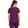 WonderWink Women’s Scrubs Charlie 5 Pocket Y-Neck Wrap Top, Eggplant, 3X-Large