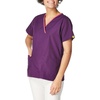 WonderWink Women’s Scrubs Charlie 5 Pocket Y-Neck Wrap Top, Eggplant, X-Large