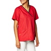WonderWink Women’s Scrubs Charlie 5 Pocket Y-Neck Wrap Top, Red, Small