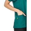 WonderWink Women’s Scrubs Four Way Stretch Sporty V-Neck Top, Hunter Green, Large