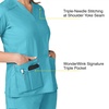 WonderWink Women’s Wonderflex Verity Scrub Top, Aqua, Large