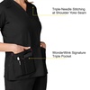 WonderWink Women’s Wonderflex Verity Scrub Top, Black, X-Small