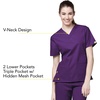 WonderWink womens Origins Bravo V-Neck Top, Eggplant, 2X-Large