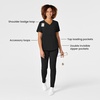 WonderWink womens Renew Women’s V-neck Top Medical Scrubs, Black, Small US