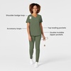 WonderWink womens Renew Women’s V-neck Top Medical Scrubs, Olive, Large US