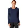 WINK Layers Scrubs for Women, Long Sleeve Silky Tee(Navy)