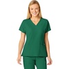 WINK Scrubs for Women, W123, Stylized V-Neck Tops with 5 Pockets(Hunter Green)