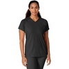 WonderWink Renew Women’s Yoga V-Neck Scrub Top – Black, 1X