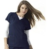 WonderWink Women’s Scrubs Four Way Stretch Sporty V-Neck Top, Navy, 3X-Large