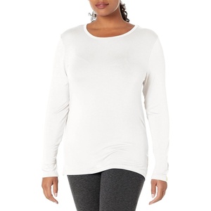 WINK Layers Scrubs for Women, Long Sleeve Silky Tee(White)