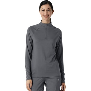 WINK Layers Women’s Watch Window Quarter Zip Scrub Top(Pewter)