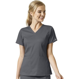 WINK PRO Women’s 4 Pocket V-Neck Scrub Top, Pewter, 5XL
