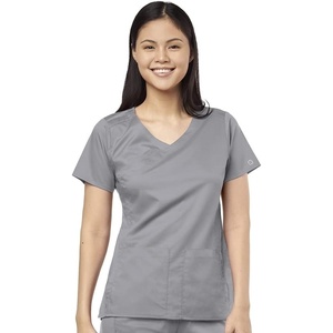 WINK PRO Women’s 4 Pocket Wrap Scrub Top(Grey)