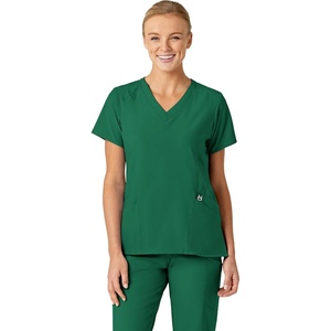 WINK W123 Women’s Flex Back Stylized V-Neck Scrub Top, Hunter, 3X