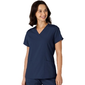WINK Women’s Women’s Flex-n-reach Side Panel V-neck Scrub Top(Navy)