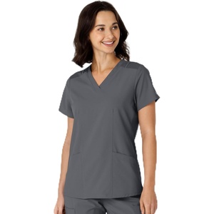WINK Women’s Women’s Flex-n-reach Side Panel V-neck Scrub Top(Pewter)