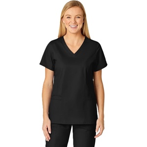WINK WonderWORK Women’s V-Neck Scrub Top(Black)