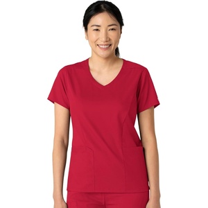 Wink Boundless Women’s 2-Pocket V-Neck Scrub Top(Red)
