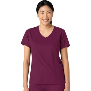Wink Boundless Women’s 2-Pocket V-Neck Scrub Top(Wine)