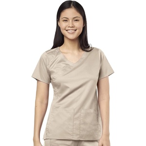 Wink PRO Women’s 4 Pocket Wrap Scrub Top(Khaki)