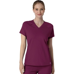 Wink Renew Women’s Flex-n-Reach V-Neck Raglan Scrub Top(Wine)