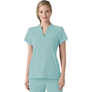 Wink Renew Women’s Mandarin Collar Scrub Top(Coastal Blue)