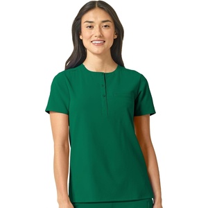 Wink Renew Women’s Mandarin Collar Tuck-in Scrub Top(Hunter)