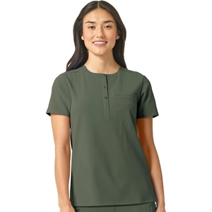 Wink Renew Women’s Mandarin Collar Tuck-in Scrub Top(Olive)