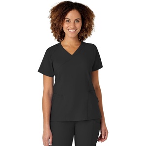 Wink Scrubs for Women, W123, Mock Wrap Tops with 10 Pockets