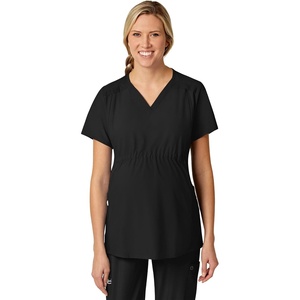 Wink W123 Maternity V-Neck Scrub Top(Black)
